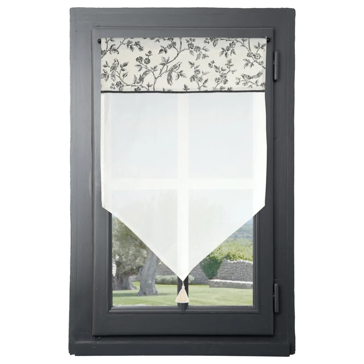 Voilage|STOF Voilage vitrage passe-tringle (60 x 90 cm) Clarine Ecru